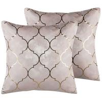 DEKOKISSEN 2er-Set Rosa 45/45 cm Alyssum - Pink, Textil (45/45cm) - Beliani