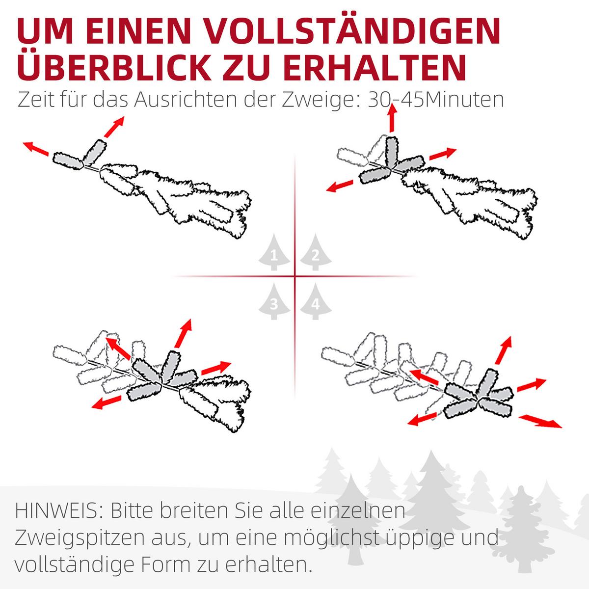 WEIHNACHTSBAUM 180 cm , Alpentanne, naturgetreu, Grün - Grün, Kunststoff (180cm) - HOMCOM