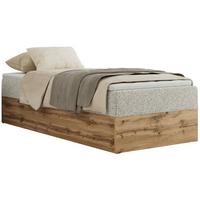 BOXBETT WOOD ZERO 90/200 - Hellgrau Struktur - H3 - Topper Visco - Hellgrau, Textil (90/200cm) - MKS