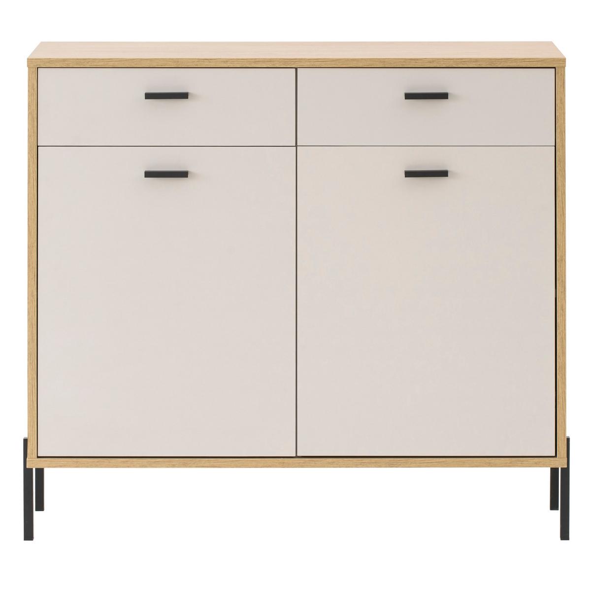 KOMMODE Kaschmir, Eiche 105 cm, SIDEBOARD mit Soft-Close - Kaschmir/Eichefarben, Holzwerkstoff/Metall (105/95/35cm) - Furn.Design
