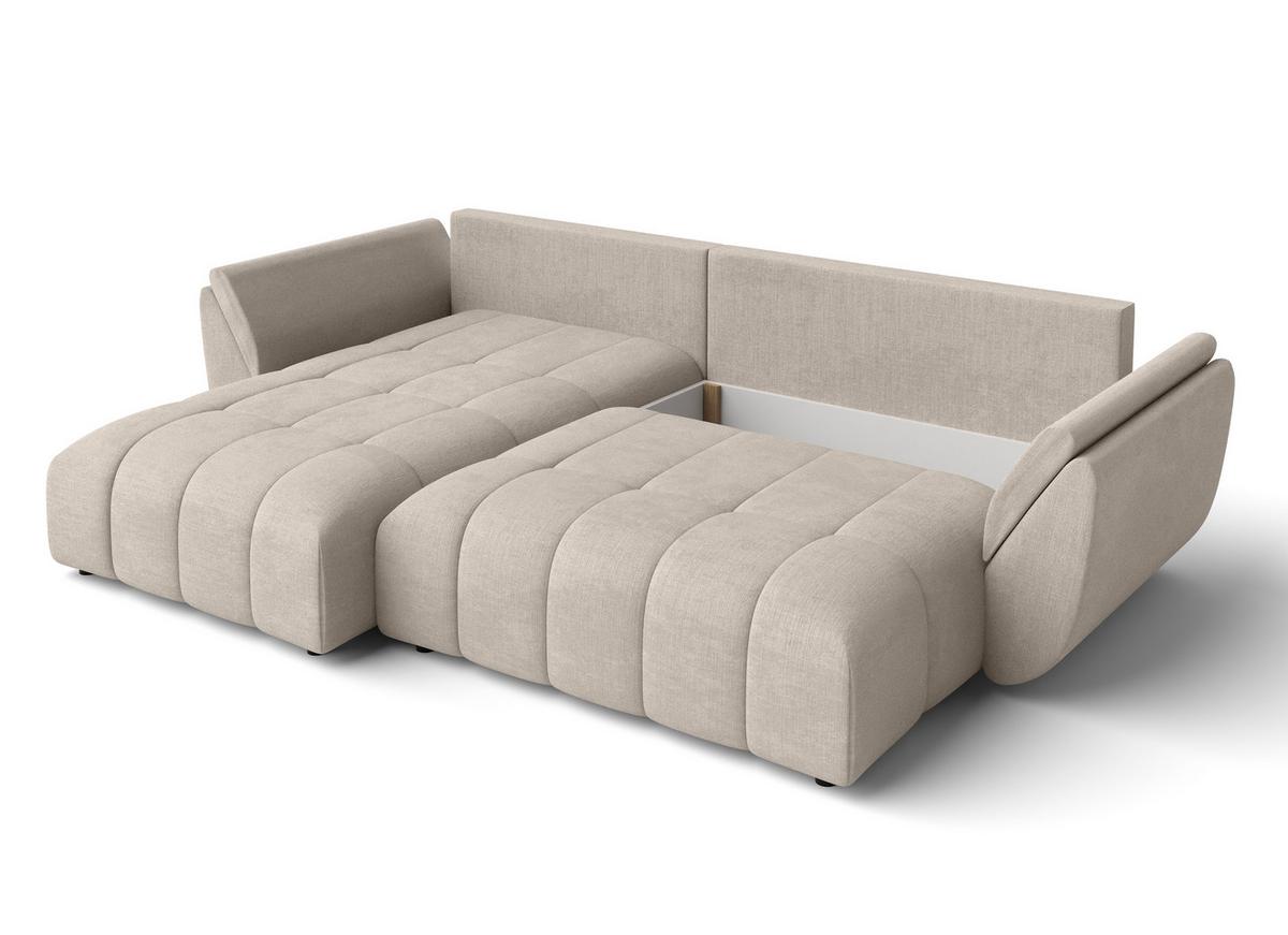 ECKSOFA L Form Verciani Hellbraun 280/190/91 cm mit Schlaffunktion - Schwarz/Bronzefarben, Kunststoff/Textil (280/190cm) - AX Living