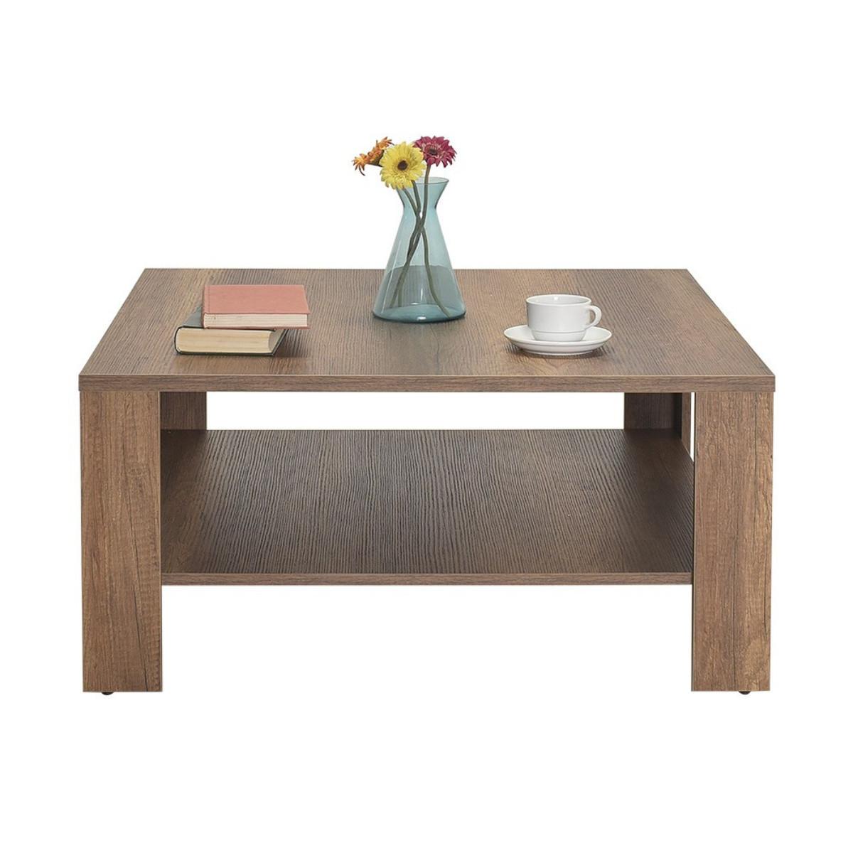 COUCHTISCH mit Ablagefach - lena 90/90/42 cm - Naturfarben, Holzwerkstoff (98/90/42cm) - Calicosy