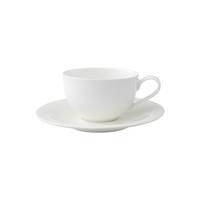 CAPPUCCINOTASSE MIT UNTERTASSE New Cottage Basic weiß 290 ml - Weiß, Keramik (19/9.1/19cm) - Villeroy & Boch