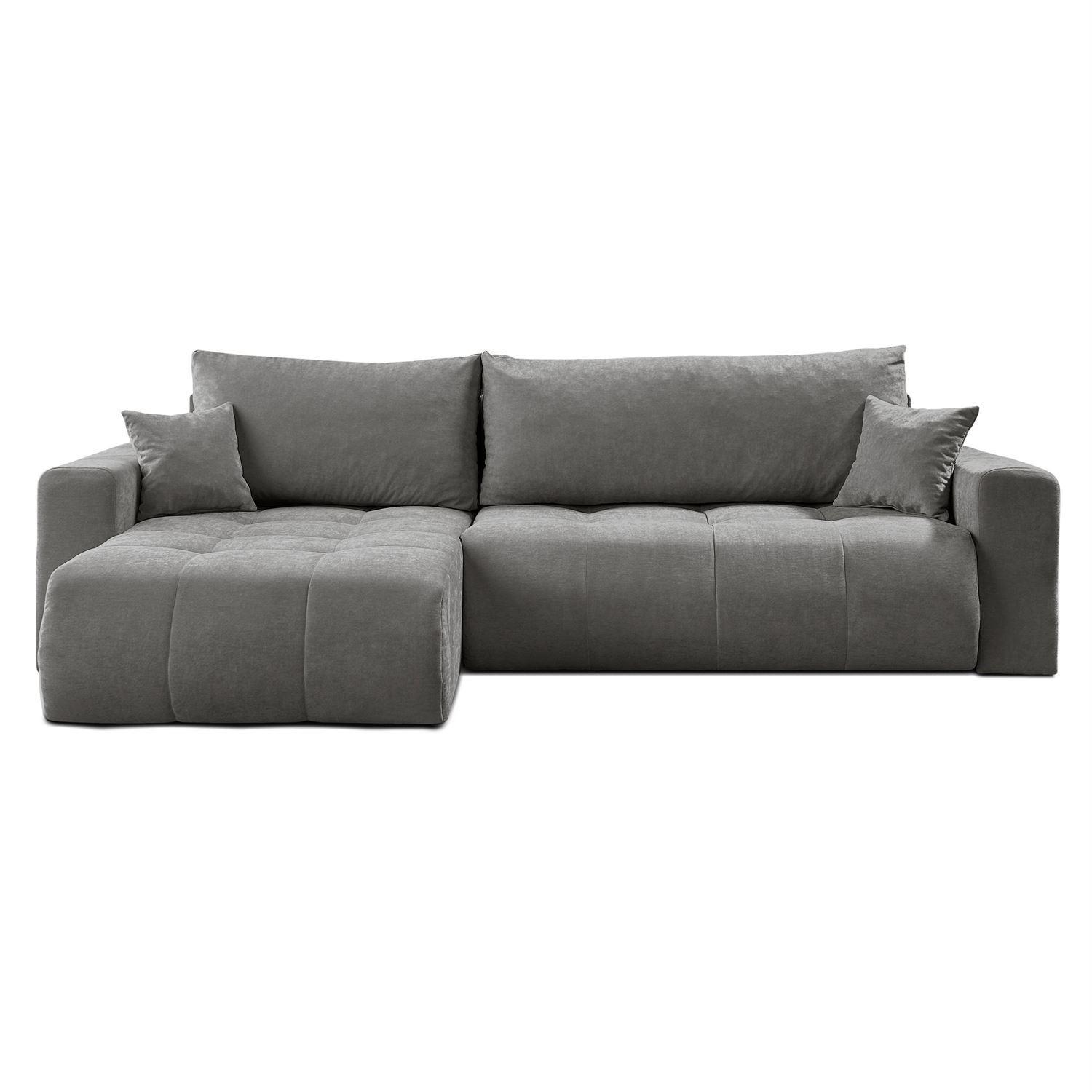 ECKSOFA Gepolstertes CLOUD mit Schlaffunktion und Bettkasten, Wind 21 - Dunkelgrün, Textil (277/143cm) - Lookway