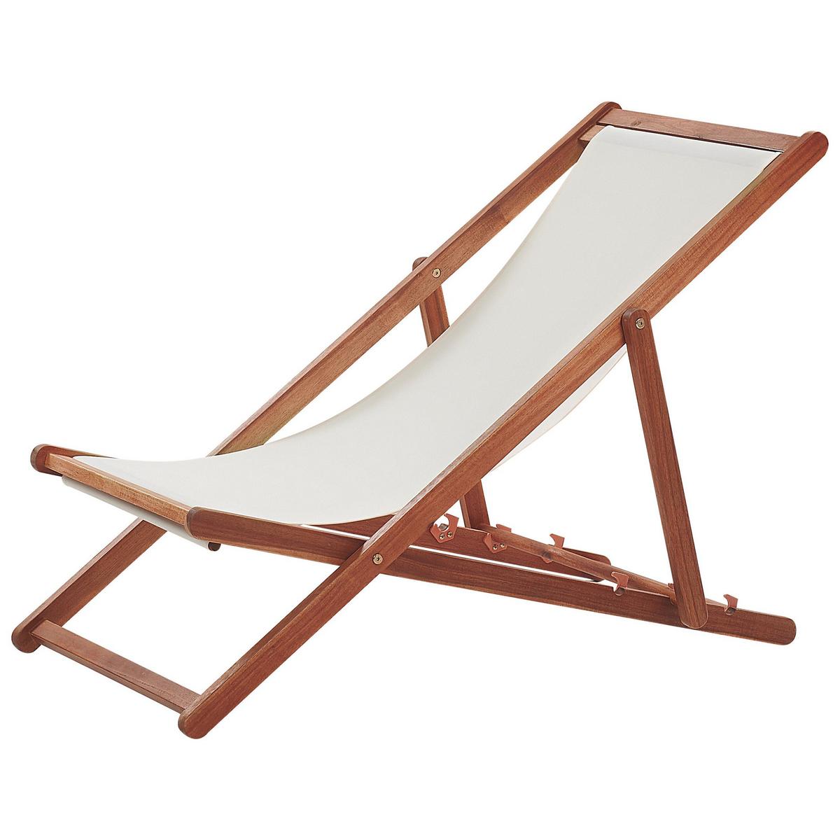 LIEGESTUHL Set mit 2 klappbaren Dunkelbraun Anzio - Weiß, Holz (54/70/97cm)