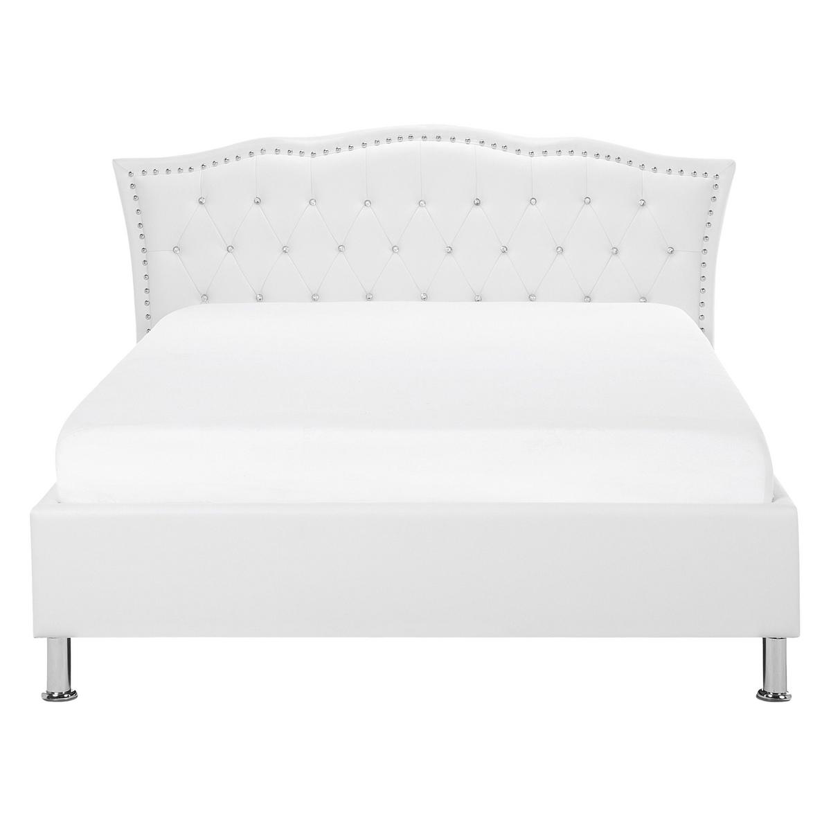 BETT 140/200cm Weiß Metz - Weiß, Textil (140/200cm) - Beliani