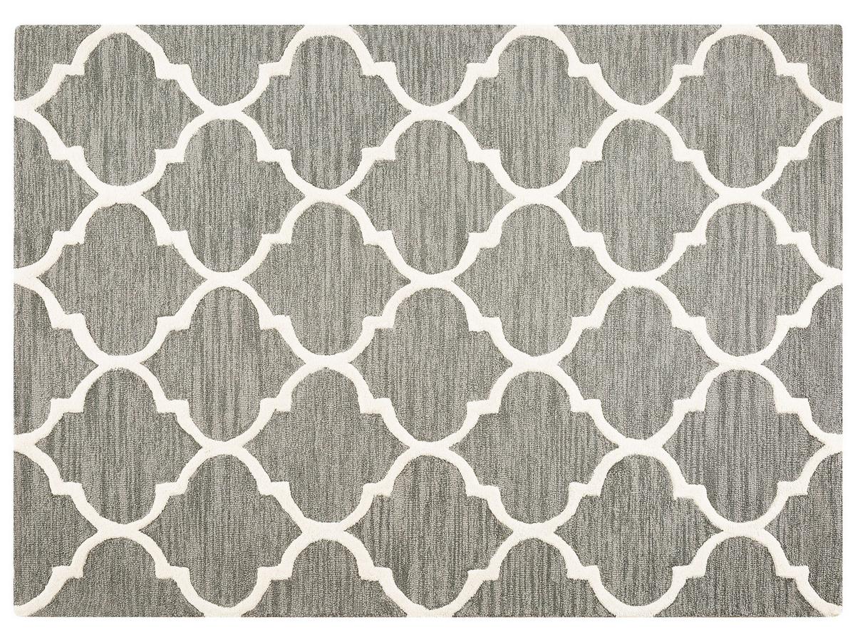 KURZFLOR-TEPPICH Yalova 230/160 cm - Grau, Textil (160/230cm) - Beliani