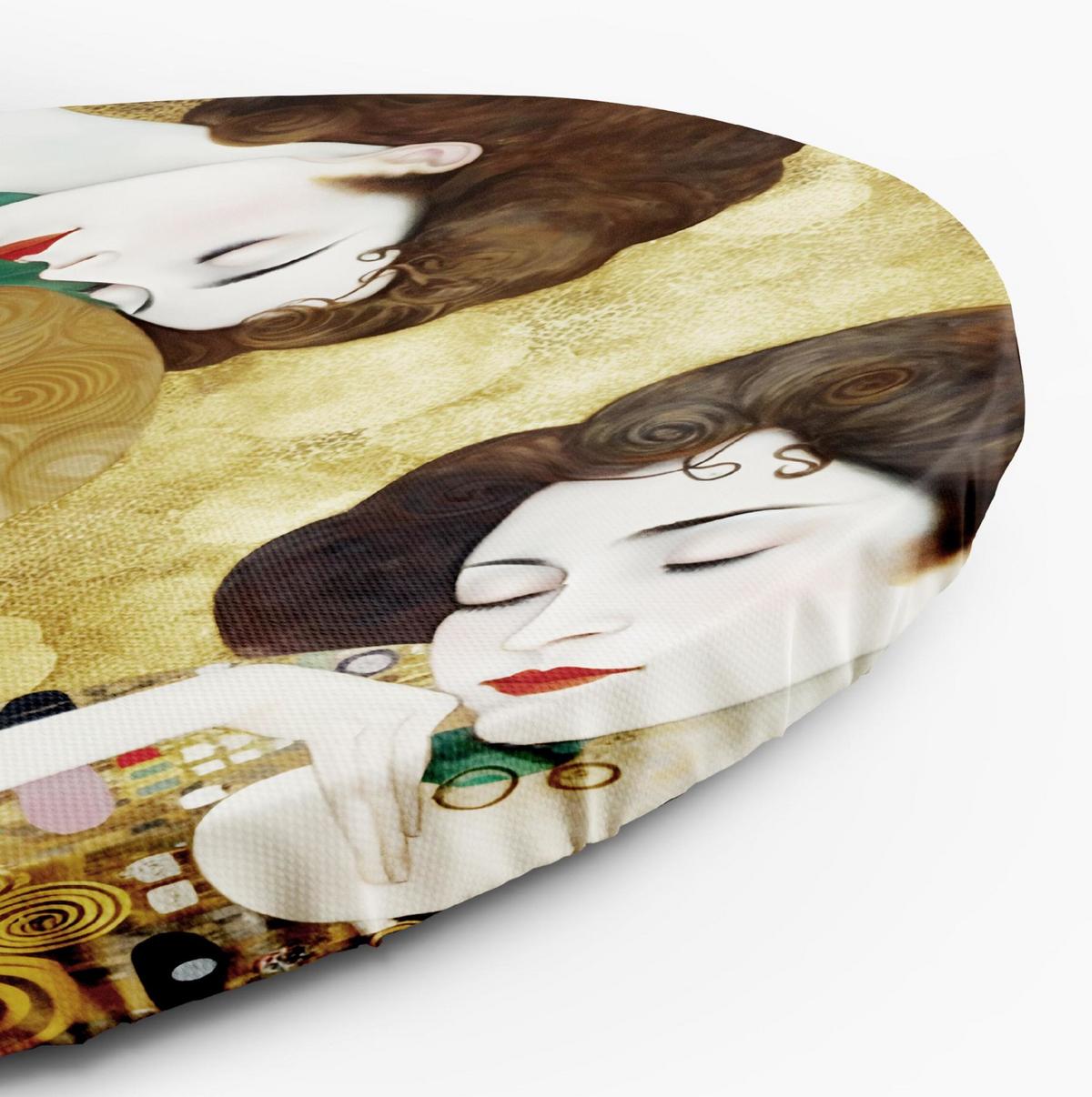 RUNDES BILD Gold 60/60 cm - Goldfarben, Textil (60/60cm) - KUNSTLOFT