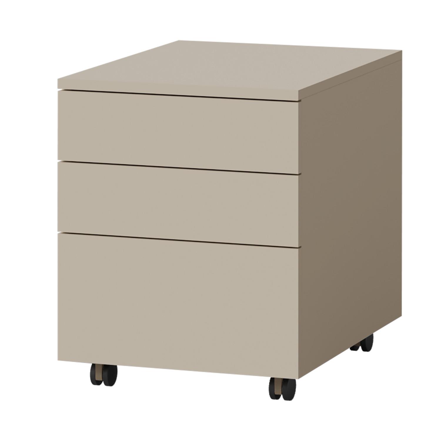 ROLLCONTAINER Largo mit 3 Schubladen, Push-to-Open, 40 cm, Kaschmir - Kaschmir, Holzwerkstoff (40/51/50cm) - Beautysofa