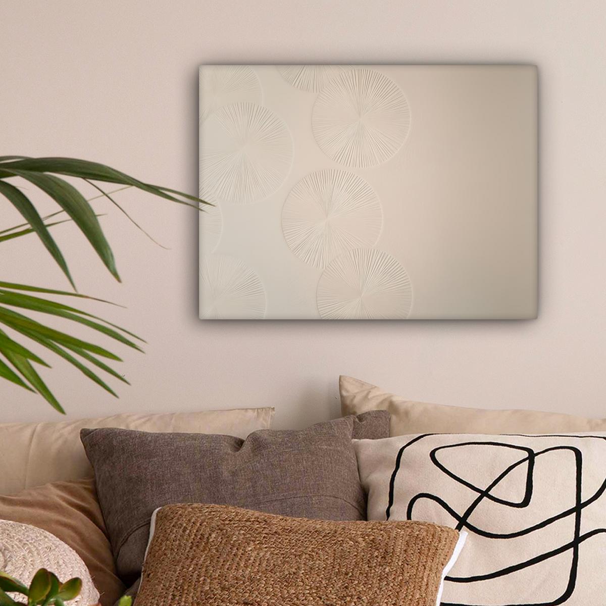 LEINWANDBILD Japandi - Beige - Modern Wandbild 40x30 cm - Ecru, Textil (40/30cm) - MuchoWow