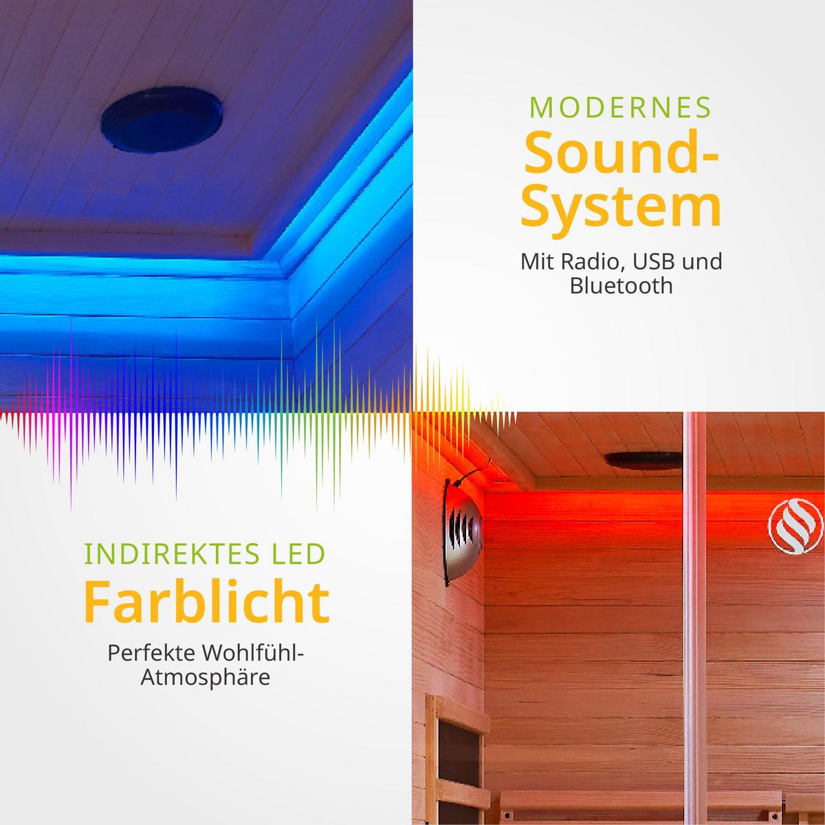 INFRAROTKABINE Helsinki 150 mit Dual-Technologie & Hemlockholz - Naturfarben, Holz (150/190/150cm) - Artsauna