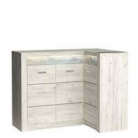 KOMMODE ZERI 131/103,5/42cm mit Schubladen 3 Türen Eiche Bianco - Eiche Bianco, Holzwerkstoff (131/103.5/42cm) - MASSENO