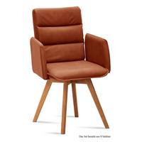ARMLEHNSTUHL (8er-Set) Dodie 52x92x60 Eiche geölt/Cognac - Cognac/Eichefarben, Kunststoff (60/92/52cm) - 58aufmkessel