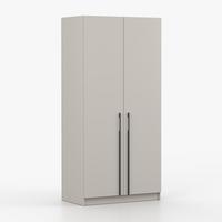 DREHTÜRENSCHRANK ROSA 2D 100/210/55, 2-türig, Kaschmir - Kaschmir/Schwarz, Holzwerkstoff (100/210/55cm) - imoebel24