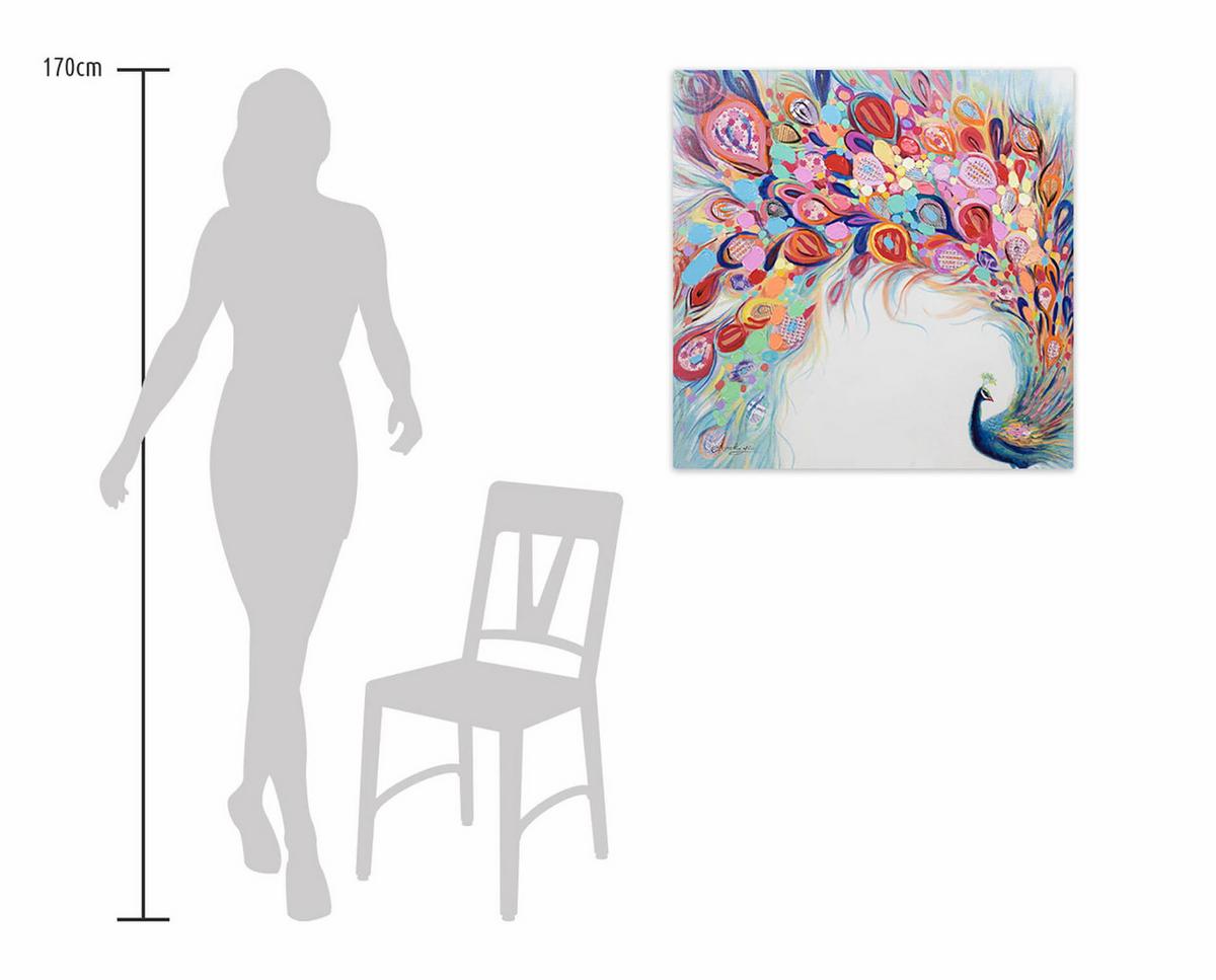 ÖLGEMÄLDE 80/80 cm - Blau/Gelb, Holz/Textil (80/80cm) - KUNSTLOFT