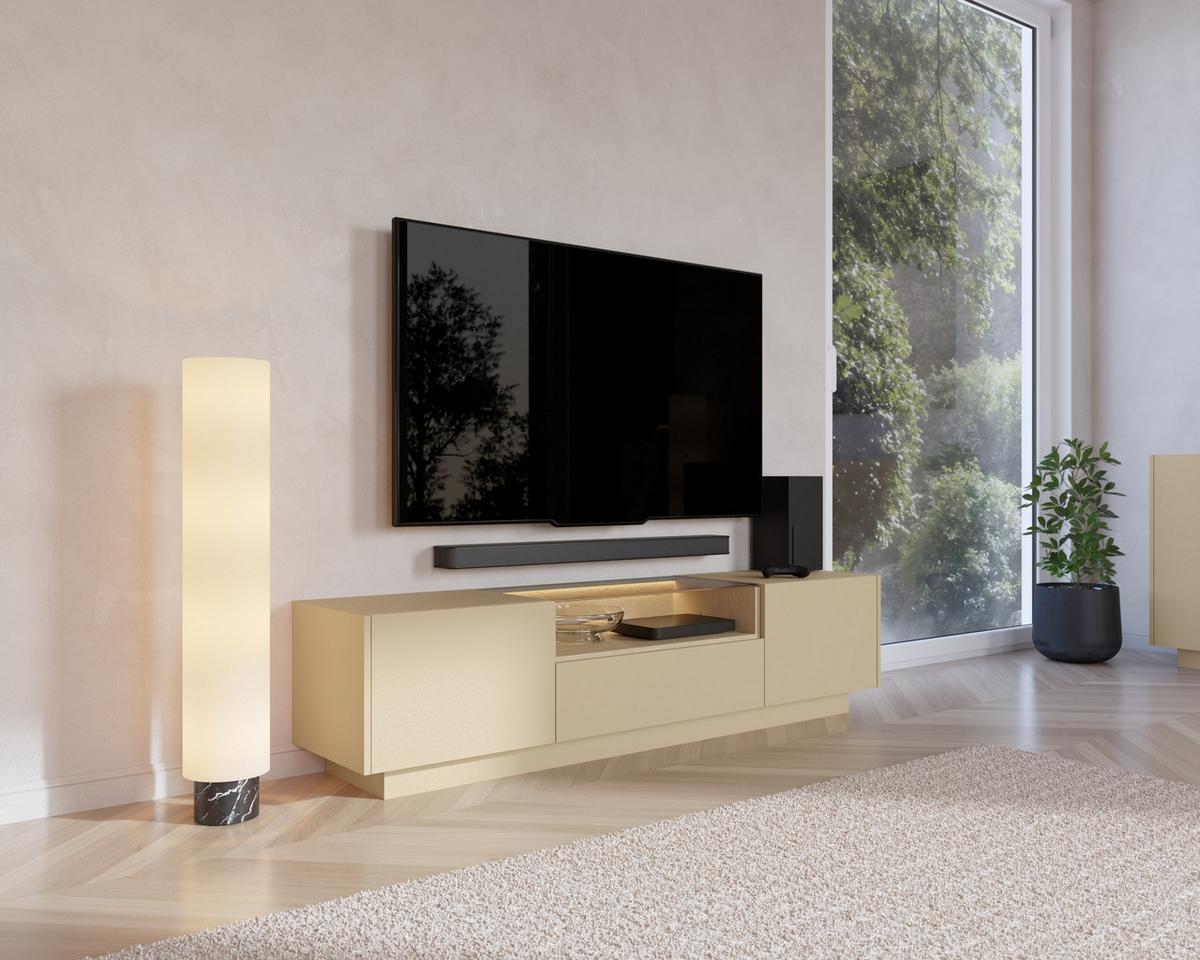 LOWBOARD PORTA 176,4/43,4/39,5 cm, Beige - Beige, Holzwerkstoff (176.4/43.4/39.5cm) - MASSENO