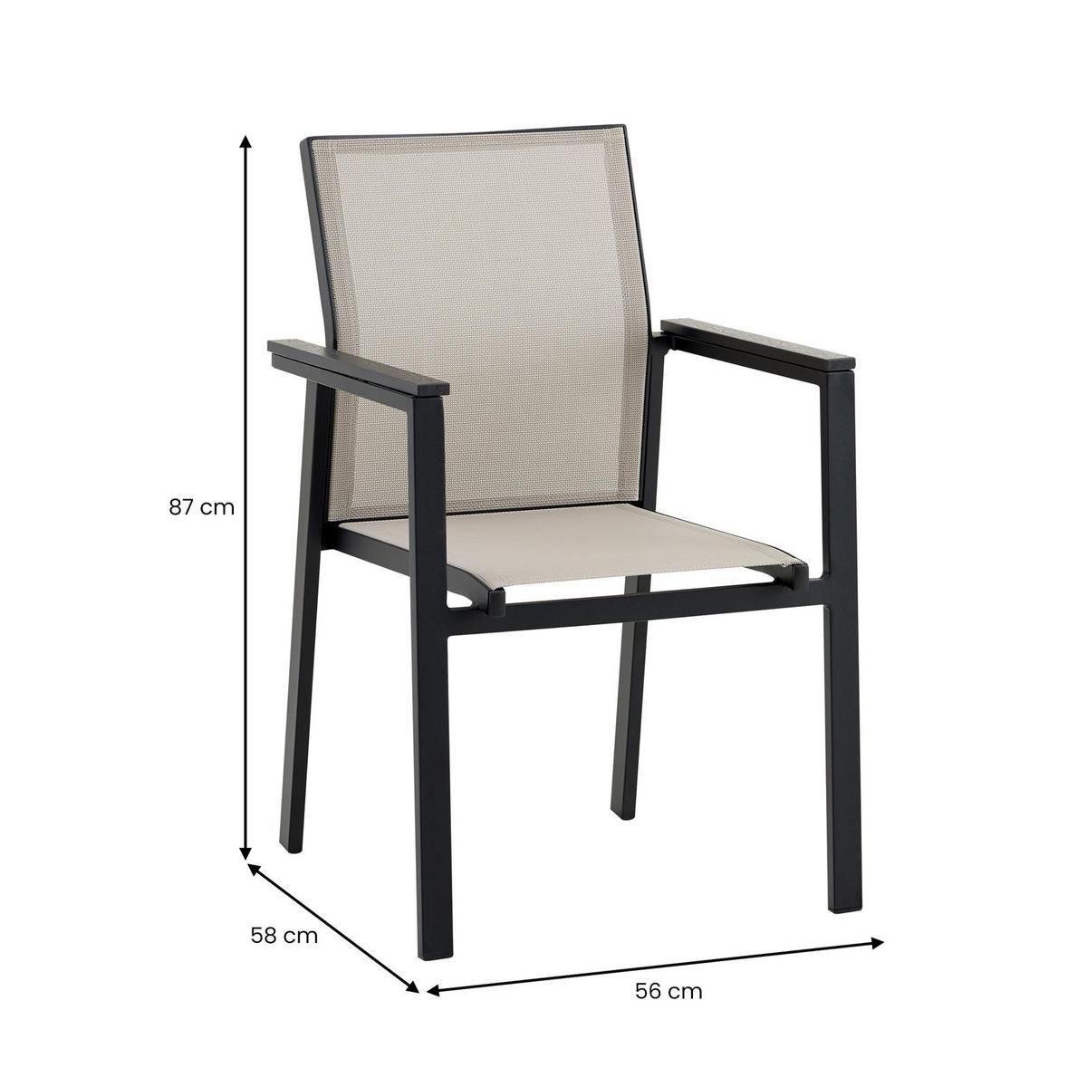 GARTENMÖBEL SET AGAPE/WINDY 5er Set grau, natur, schwarz - Grau, Metall - IDIMEX