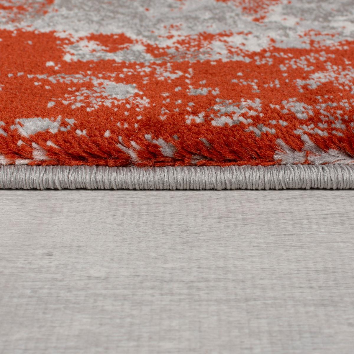 TEPPICH DEE, abstrakt, Rot-Grau, 80 x 150 cm - Rot, Textil (80/150cm) - KADIMA DESIGN