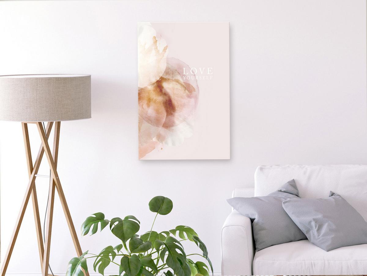 KUNSTDRUCK Rosa 60/90 cm - Pink/Beige, Textil (60/90cm) - KUNSTLOFT