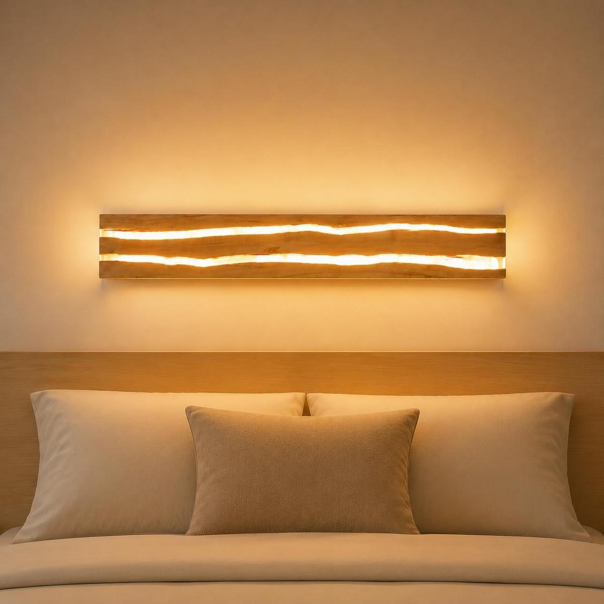 LED WANDLEUCHTE Olenly 50/8/3 cm - Braun, Holz/Metall (8/3/50cm) - ZMH
