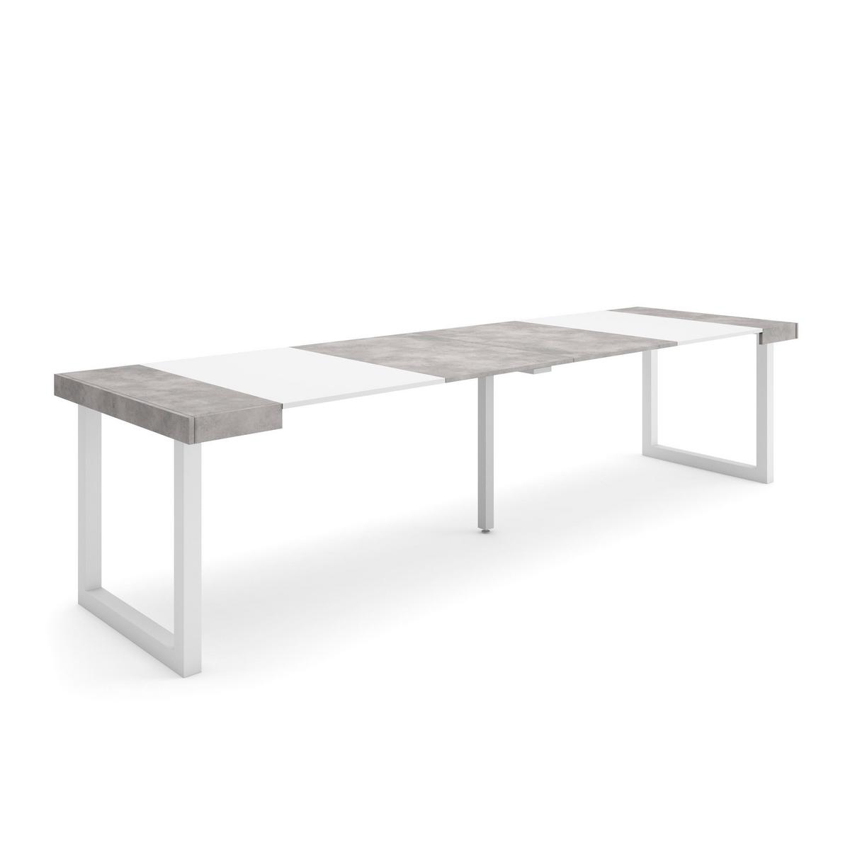 KONSOLENTISCH ausziehbar 58 bis 302cm, für 14 Gäste, zementgrau, 90/58/73cm - Grau, Holzwerkstoff (90/302/73cm) - Skraut Home