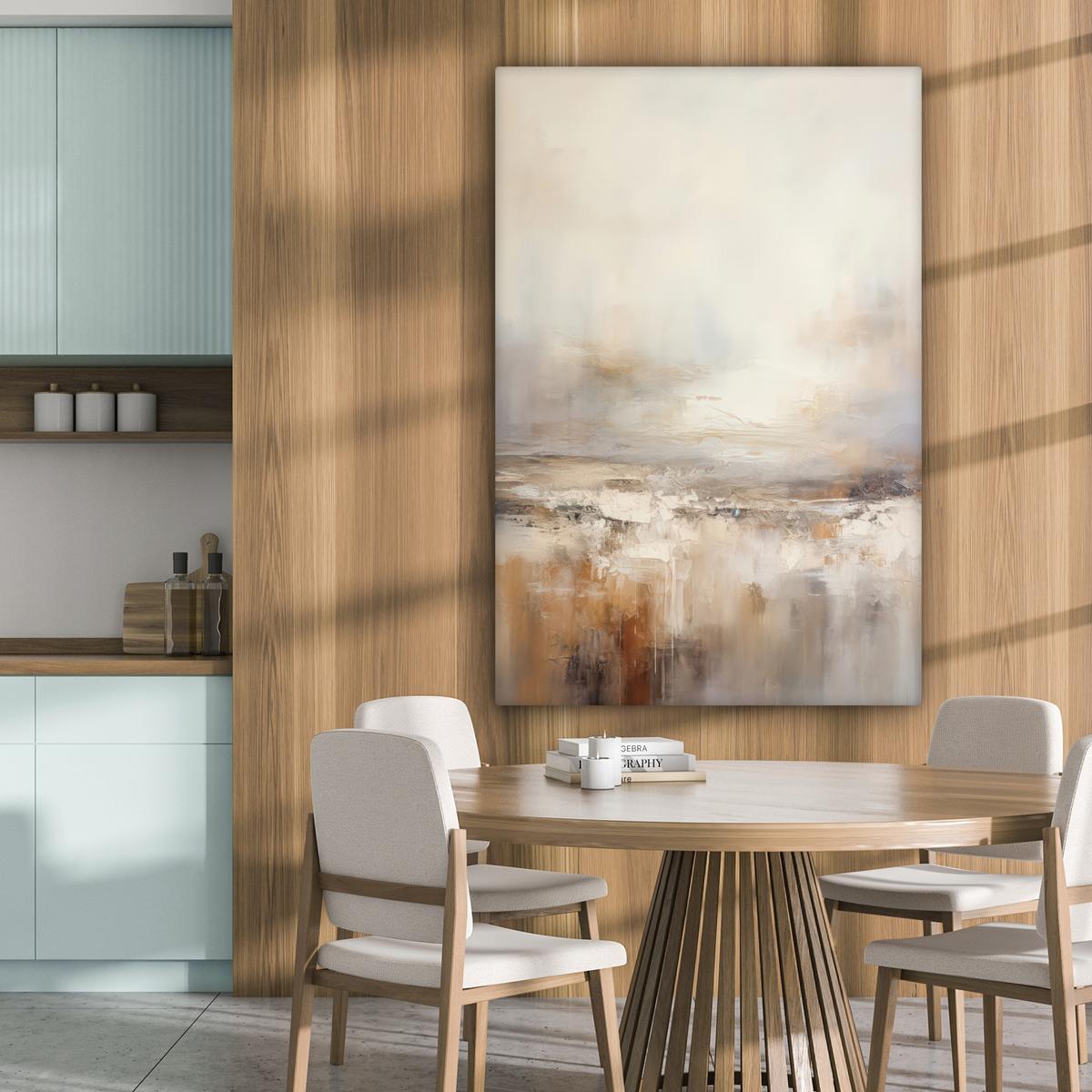 LEINWANDBILD Kunst - Industriell - Grau - Braun - Abstrakt Deko XXL 80x120 cm - Sandfarben, Textil (80/120cm) - MuchoWow