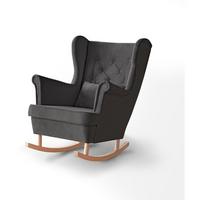 SCHAUKELSTUHL Fabio grau mit Buchenbeinen - Buchefarben/Grau, Textil (82/103/108cm) - Beautysofa