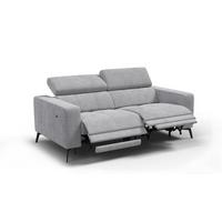 RELAXSOFA MORELLO 3-Sitzer, hellgrau, 2 x Relax Zero Gravity - Hellgrau, Holz/Textil (206/82/103cm) - Wozimo