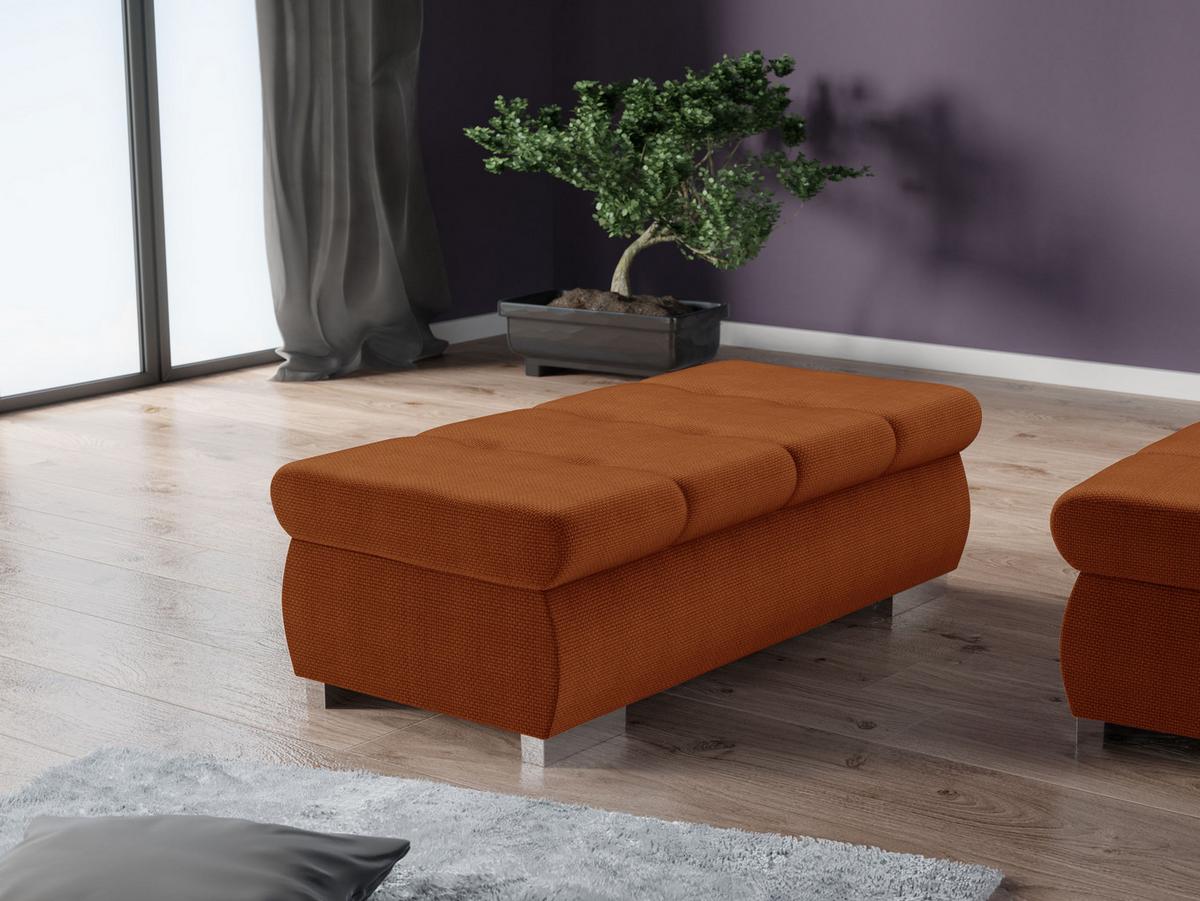 POLSTERHOCKER Orkan Groß - Silberfarben/Braun, Holz/Textil (120/39/60cm) - MIRJAN24
