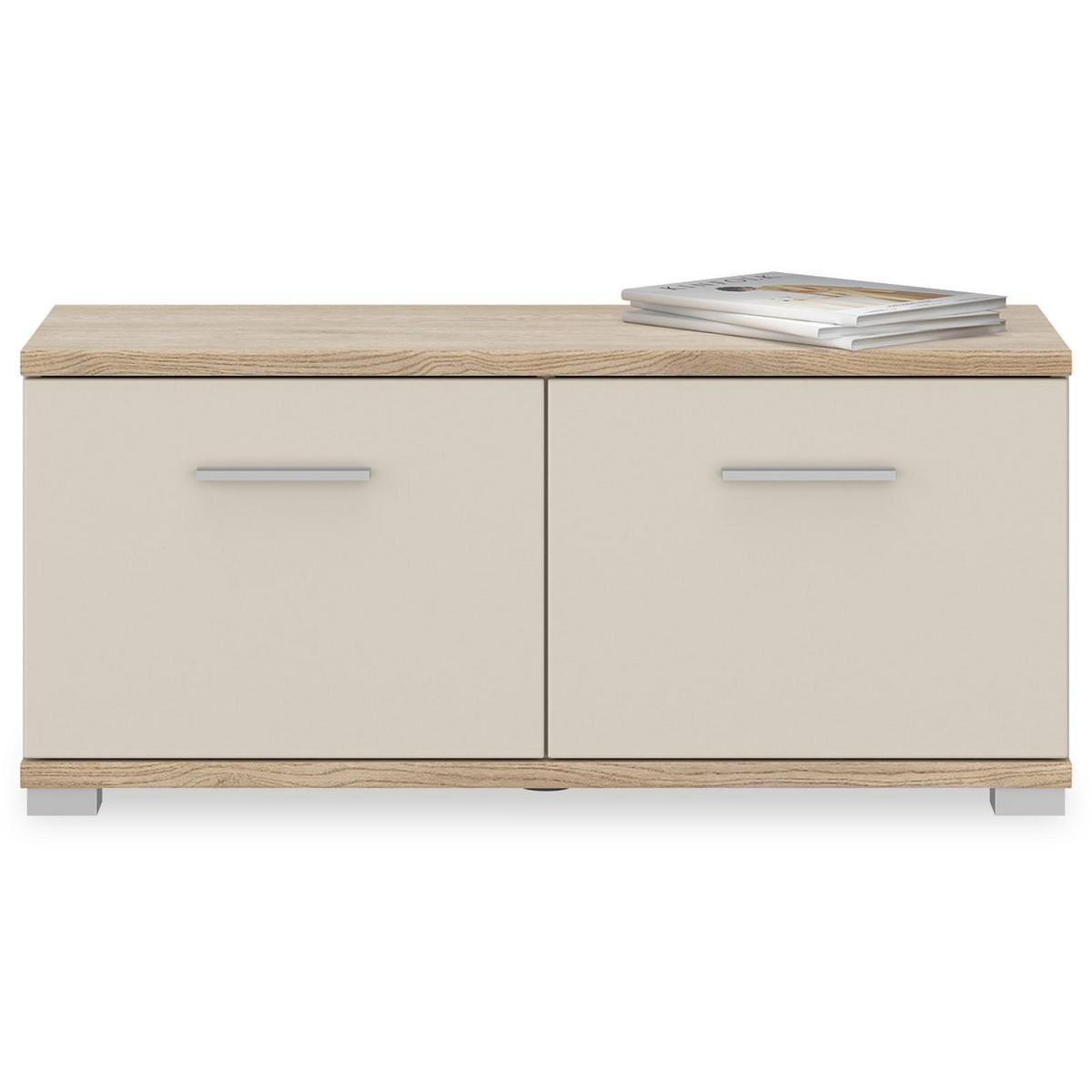 SITZBANK BILBAO Cremona Eiche/Kaschmir - Kaschmir/Sonoma Eiche, Holzwerkstoff (90/40/34cm) - IDIMEX