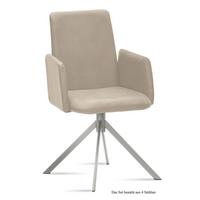 ARMLEHNSTUHL (4er-Set) Dorina 52x92x60 Edelstahl/Natur - Edelstahlfarben/Naturfarben, Kunststoff (60/92/52cm) - 58aufmkessel