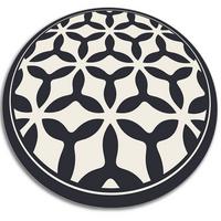 VINYL TEPPICH Ø130 cm Geometrische Formen - Schwarz/Weiß, Kunststoff (130/130cm) - TULUP
