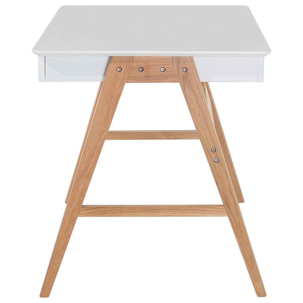 SCHREIBTISCH weiß 120/70/75 cm Sheslay - Weiß, Holzwerkstoff (70/120/75cm) - Beliani