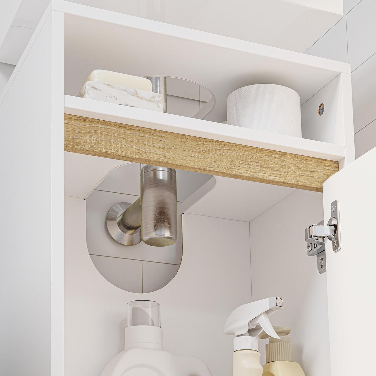 UNTERSCHRANK für Waschbecken BZR222-W - Ahornfarben, Fell (40/60/36cm) - SoBuy