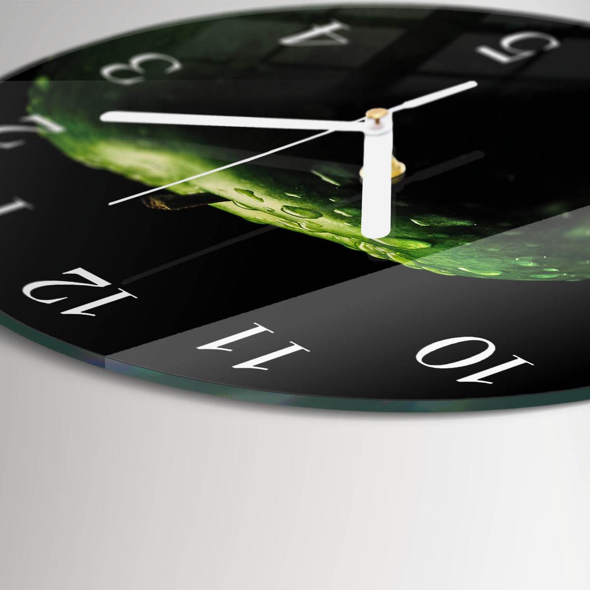 WANDUHR aus Glas Ø30 cm - Apfel - Grün, Glas (30/30/0.4cm) - TULUP