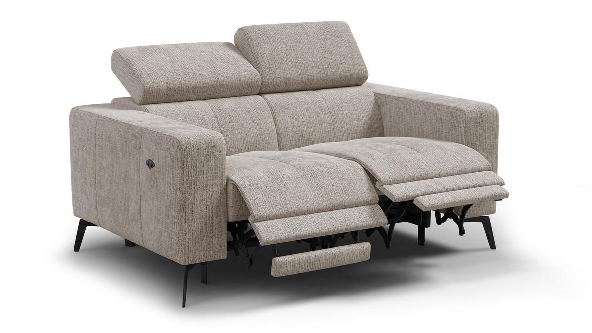RELAXSOFA MORELLO 2-Sitzer, beige, 2 x Relax Zero Gravity - Beige, Holz/Textil (164/82/103cm) - Wozimo