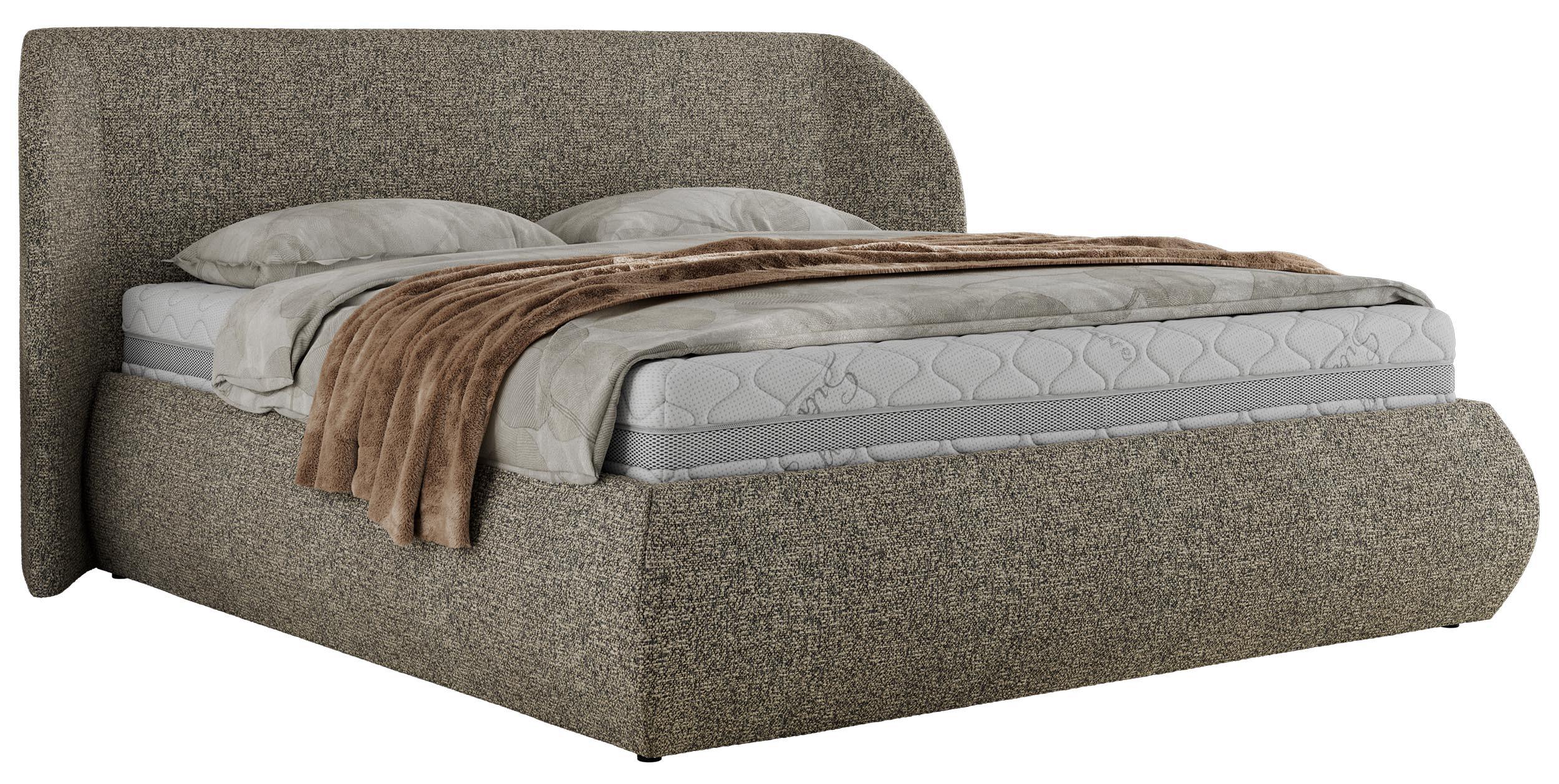 POLSTERBETT CAELA CLASSIC 140/200 - Grau Strukture - Multipocket-Matratze - Grau, Textil (140/200cm) - MKS