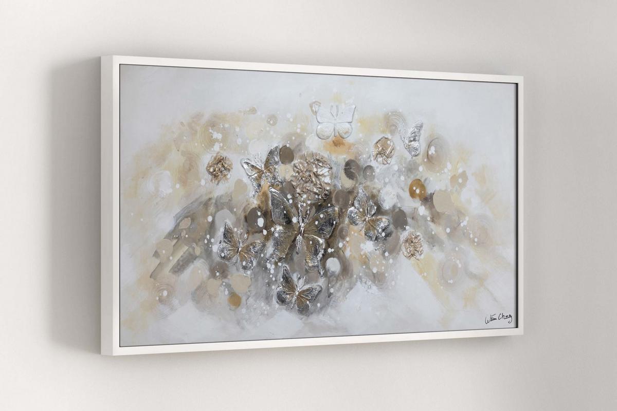 ACRYLBILD HANDGEMALT 120/60 cm - Braun/Grau, Holz/Textil (120/60cm) - KUNSTLOFT