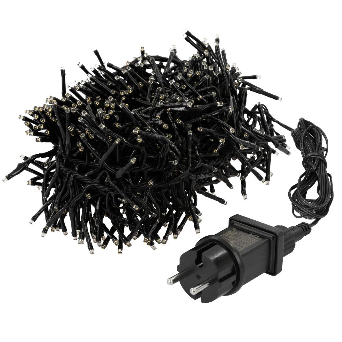 LED CLUSTER LICHTERKETTE 4m 576 LED Warmweiß Wetterfest Innen/Außen - Grün, Kunststoff (700cm) - ECD-Germany