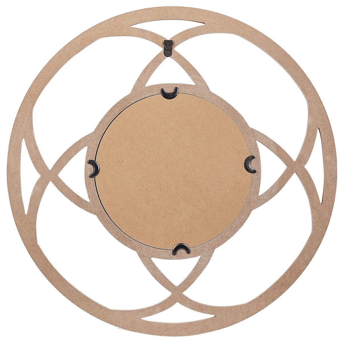 WANDSPIEGEL heller Holzfarbton rund 60 cm Iztapalapa - Hellbraun/Weiß, Holzwerkstoff (60/60/2cm) - Beliani