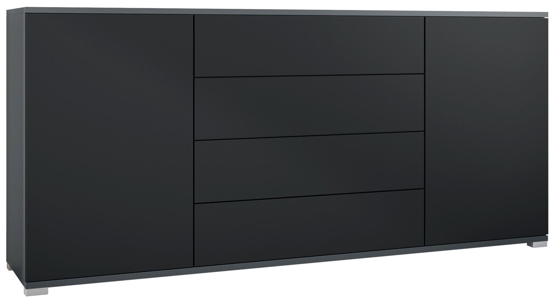 SIDEBOARD Santo Schwarz matt - Schwarz, Holzwerkstoff (166.5/75.5/35cm) - Vladon