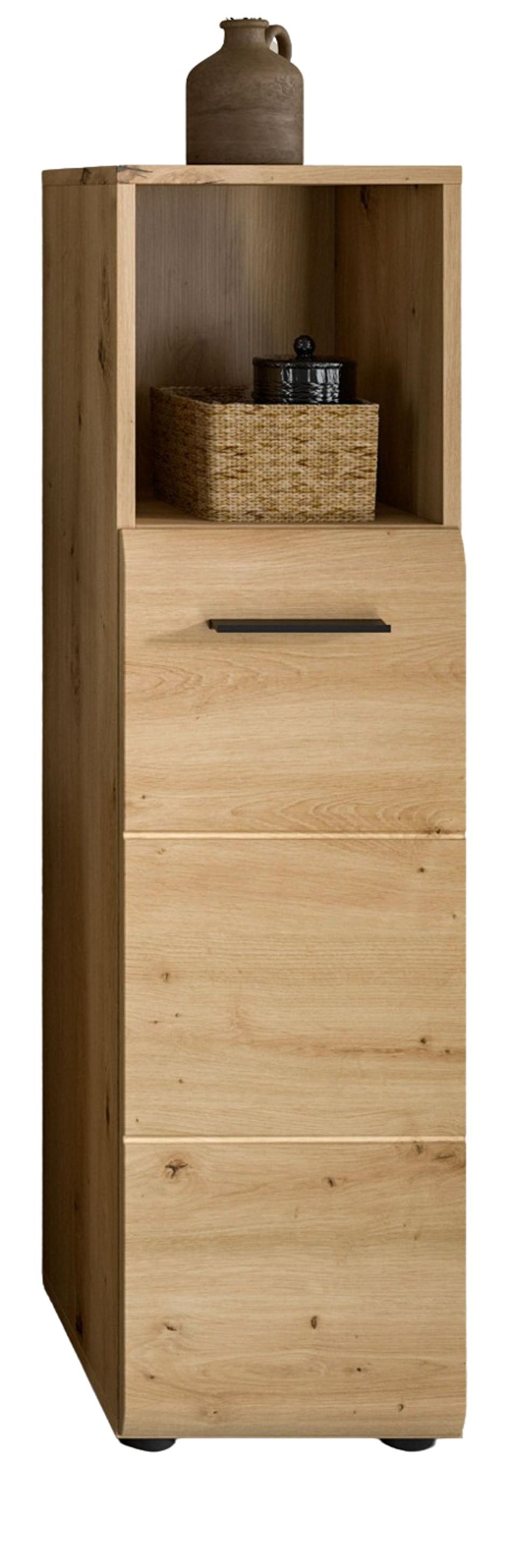 BADKOMMODE Eiche Artisan, Bad Unterschrank 30 x 110 cm mit 4 Fächern - Schwarz/Eiche Artisan, Holzwerkstoff/Kunststoff (30/110/30cm) - Inn.Furn