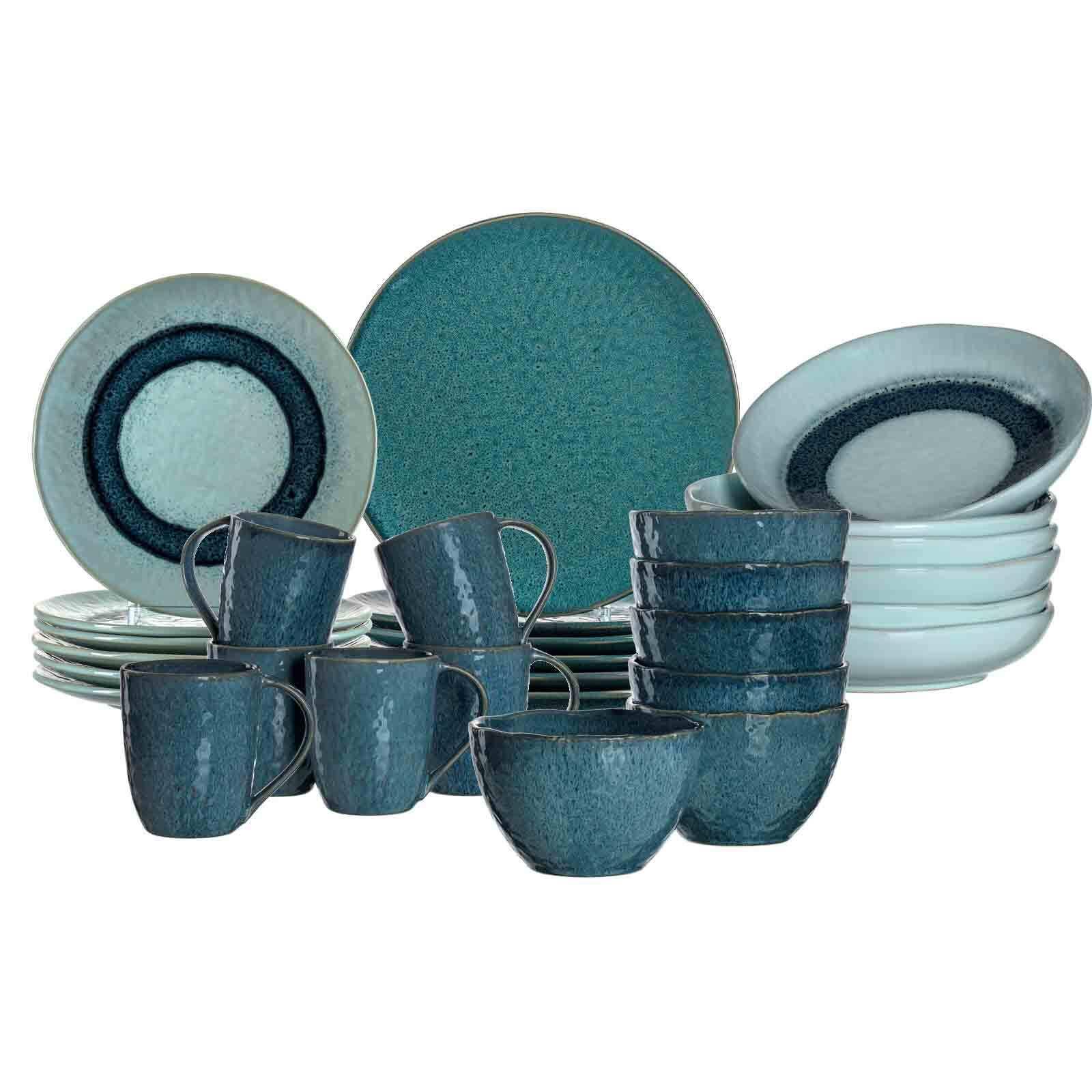 TAFELSERVICE Matera Blau 30-tlg. - Blau, Keramik (2/2/2cm) - Leonardo Living
