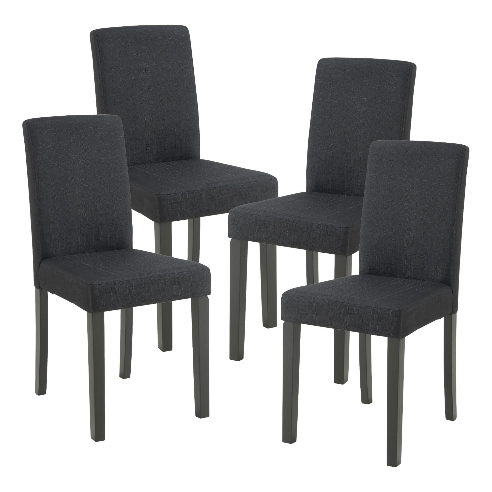 ESSZIMMERSTUHL-SET HAMBURG 4 TLG. - Schwarz, Holz/Textil (43/89/54cm) - [en.casa]