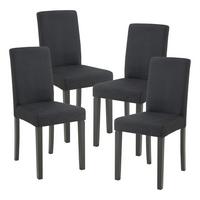 ESSZIMMERSTUHL-SET HAMBURG 4 TLG. - Schwarz, Holz/Textil (43/89/54cm) - [en.casa]