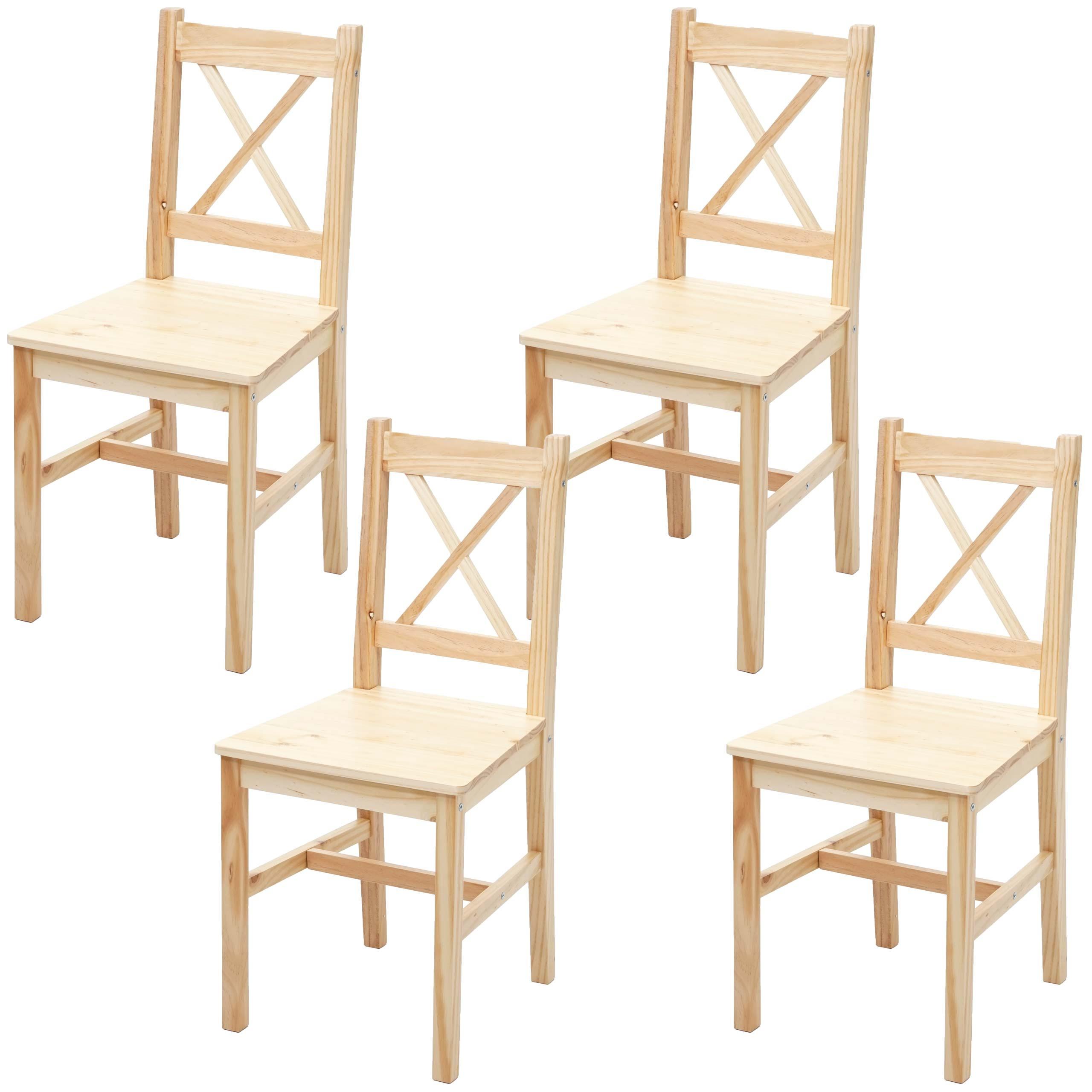 ESSZIMMERSTUHL Kiefer Dekor 4er-Set - Kieferfarben, Holz (40/86/42cm) - MCW