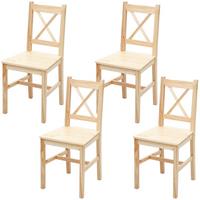 ESSZIMMERSTUHL Kiefer Dekor 4er-Set - Kieferfarben, Holz (40/86/42cm) - MCW