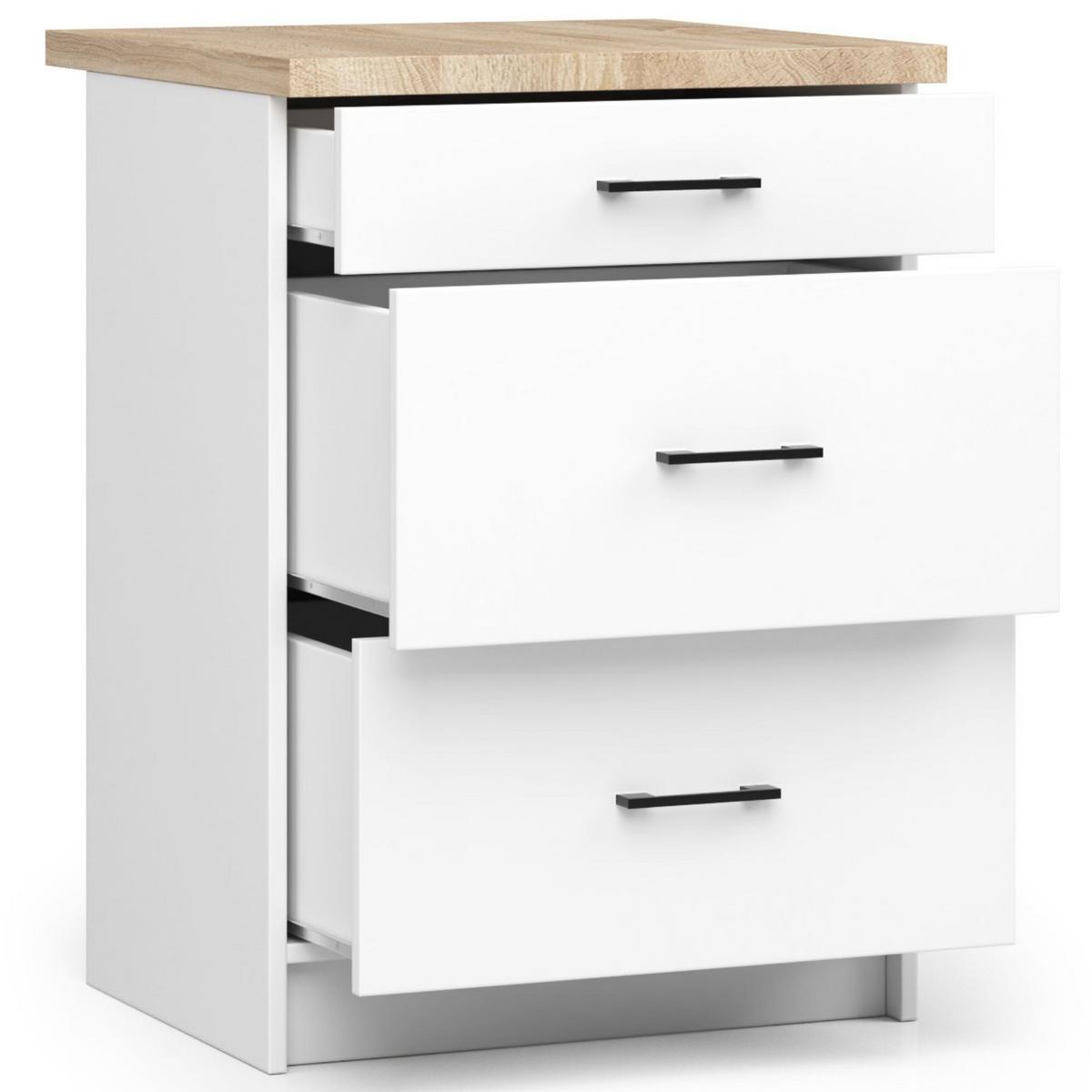 UNTERSCHRANK Weiß 85/60/46 - Schwarz/Weiß, Holzwerkstoff (60/85/46cm) - RAUMHIRSCH FURNITURE