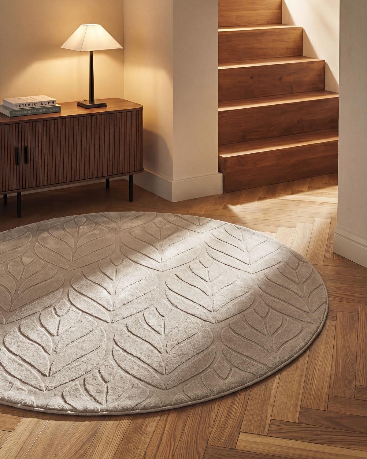 KUNSTFELLTEPPICH Beige 160 cm Mitchell - Beige, Kunststoff (160/160cm) - Beliani