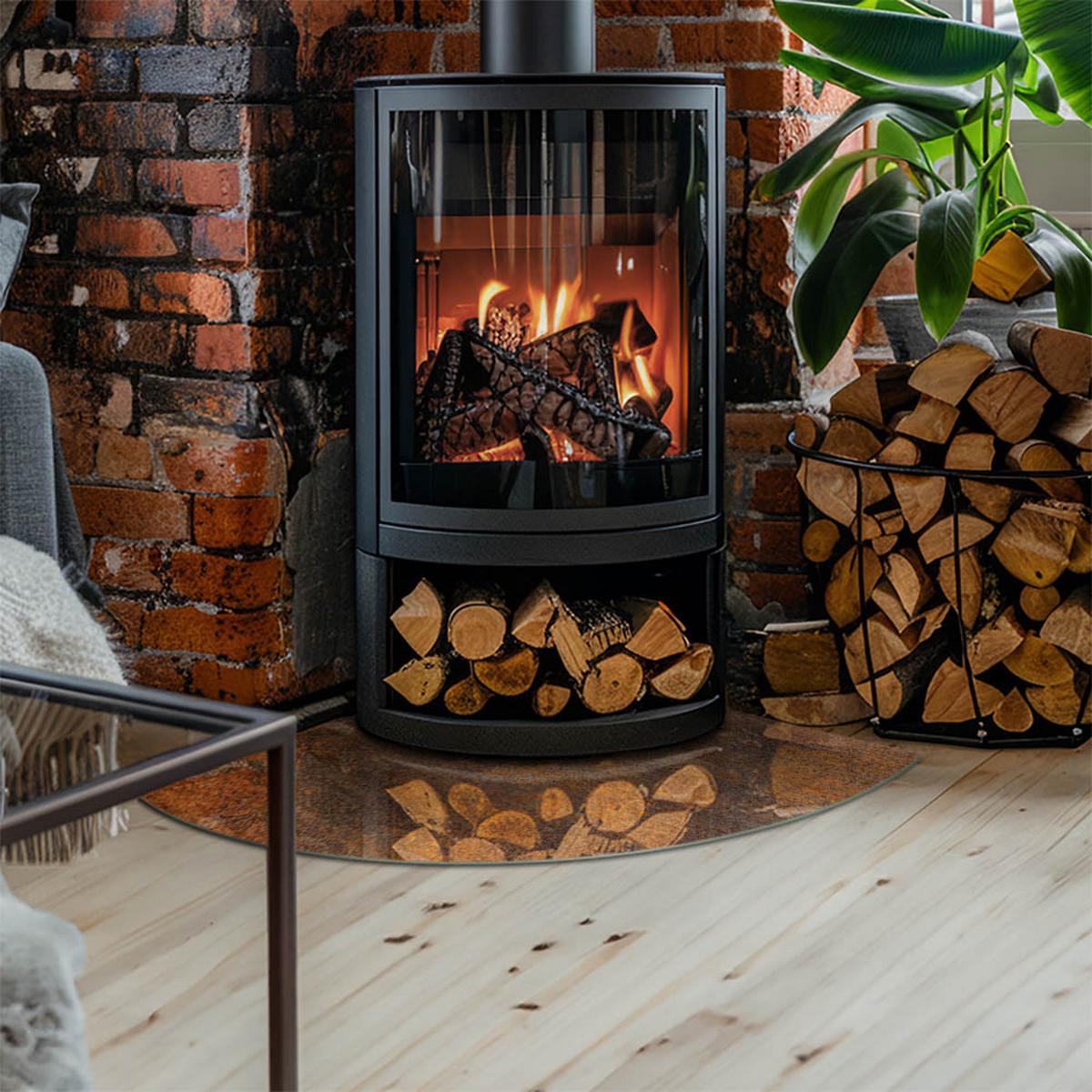 GLASPLATTE für Kamin 100x100 cm - Braun, Glas (100/100/0.4cm) - TULUP